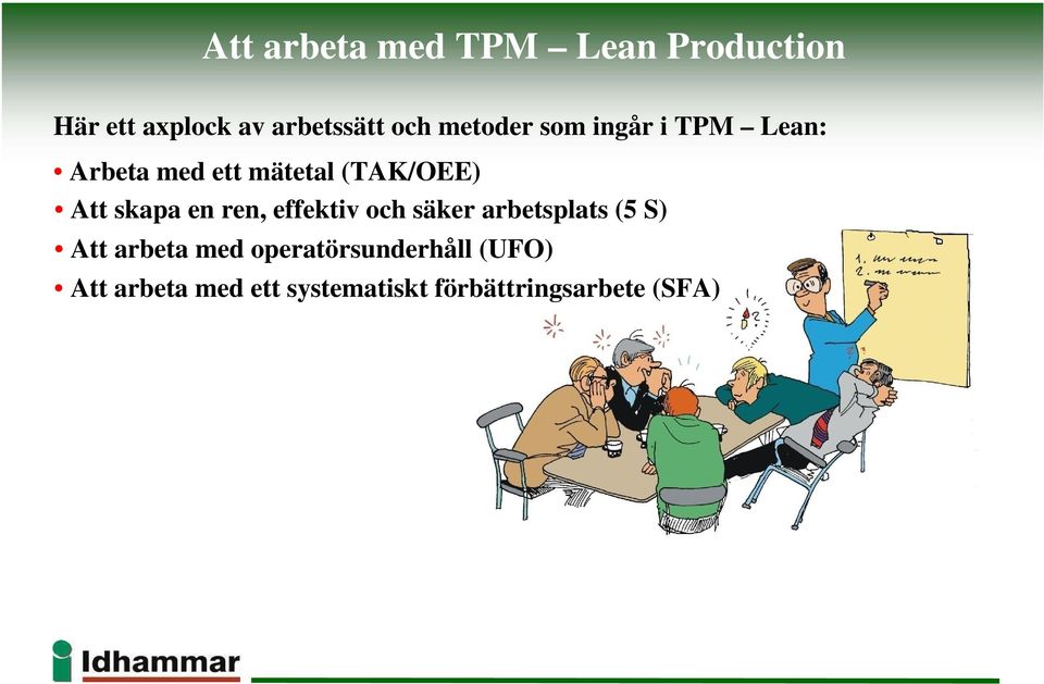 effektiv och säker arbetsplats (5 S) Att arbeta med