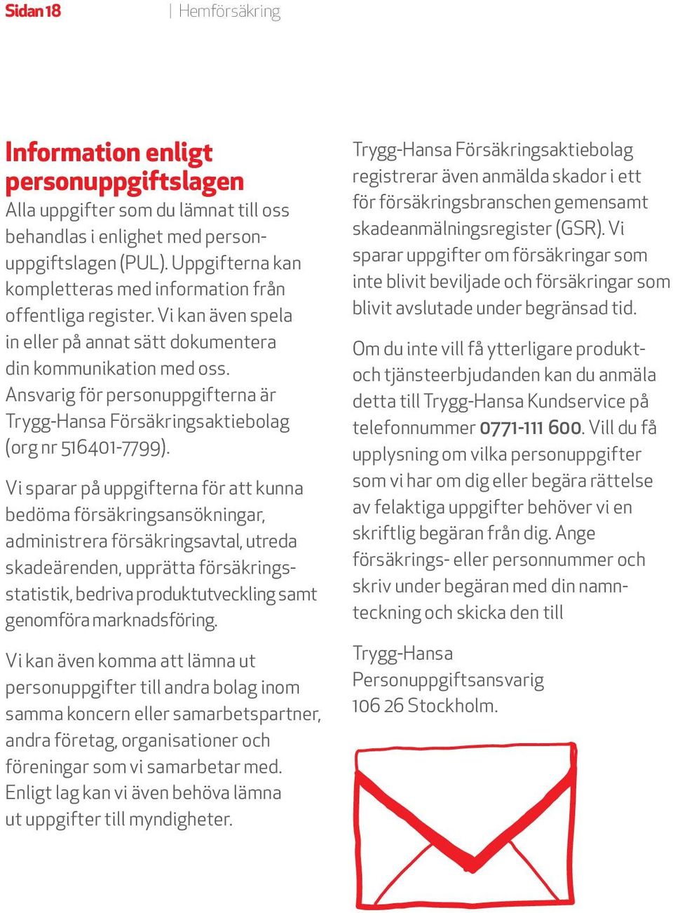 Ansvarig för personuppgifterna är Trygg-Hansa Försäkringsaktiebolag (org nr 516401-7799).