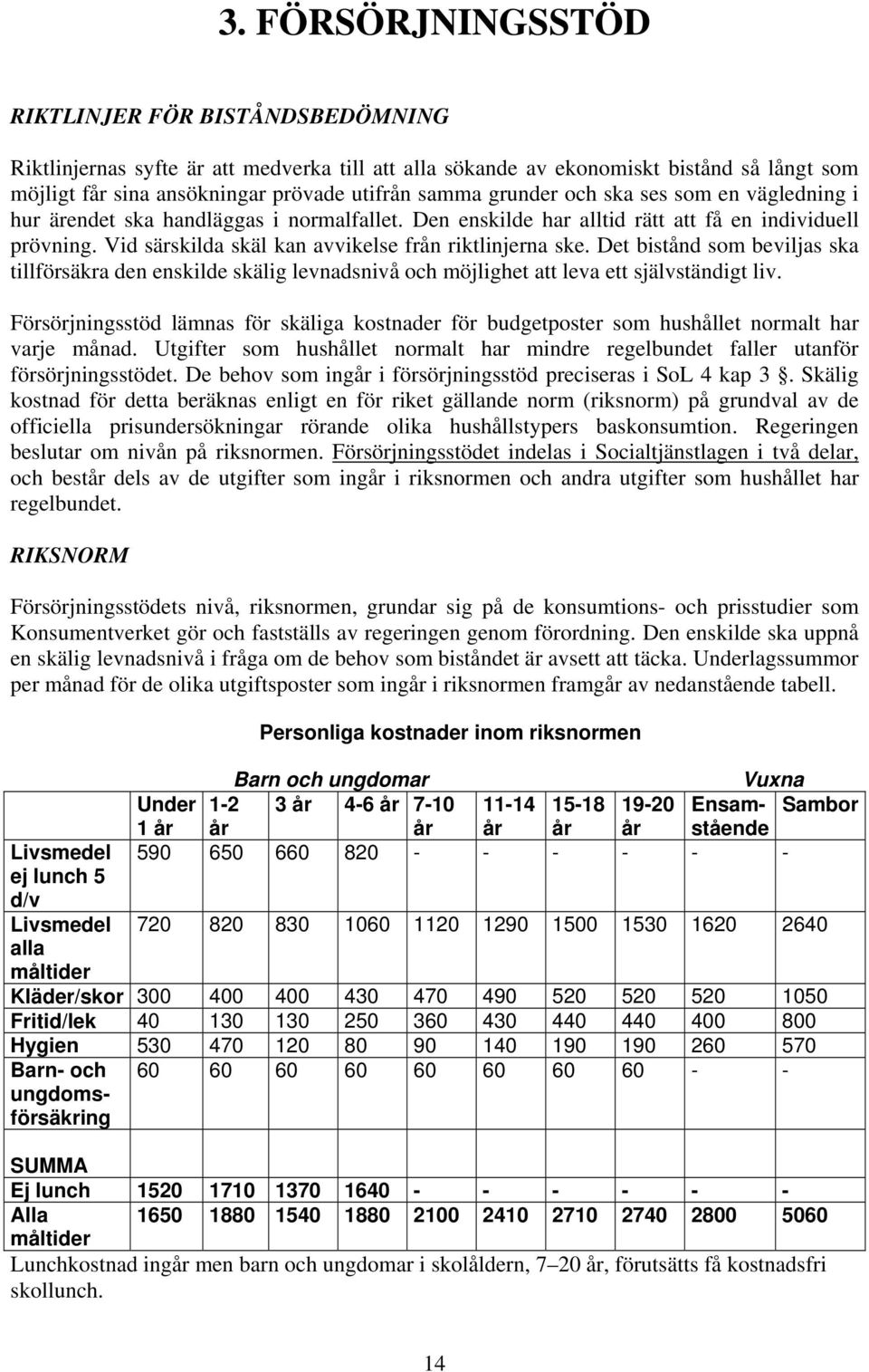 Det bistånd som beviljas ska tillförsäkra den enskilde skälig levnadsnivå och möjlighet att leva ett självständigt liv.