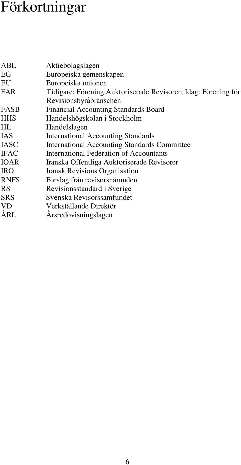 International Accounting Standards International Accounting Standards Committee International Federation of Accountants Iranska Offentliga Auktoriserade