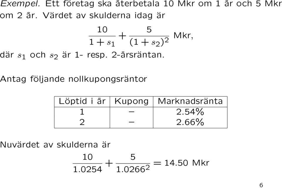 är 1- resp. 2-årsräntan.