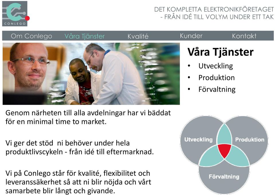 Vi ger det stöd ni behöver under hela produktlivscykeln - från idé till