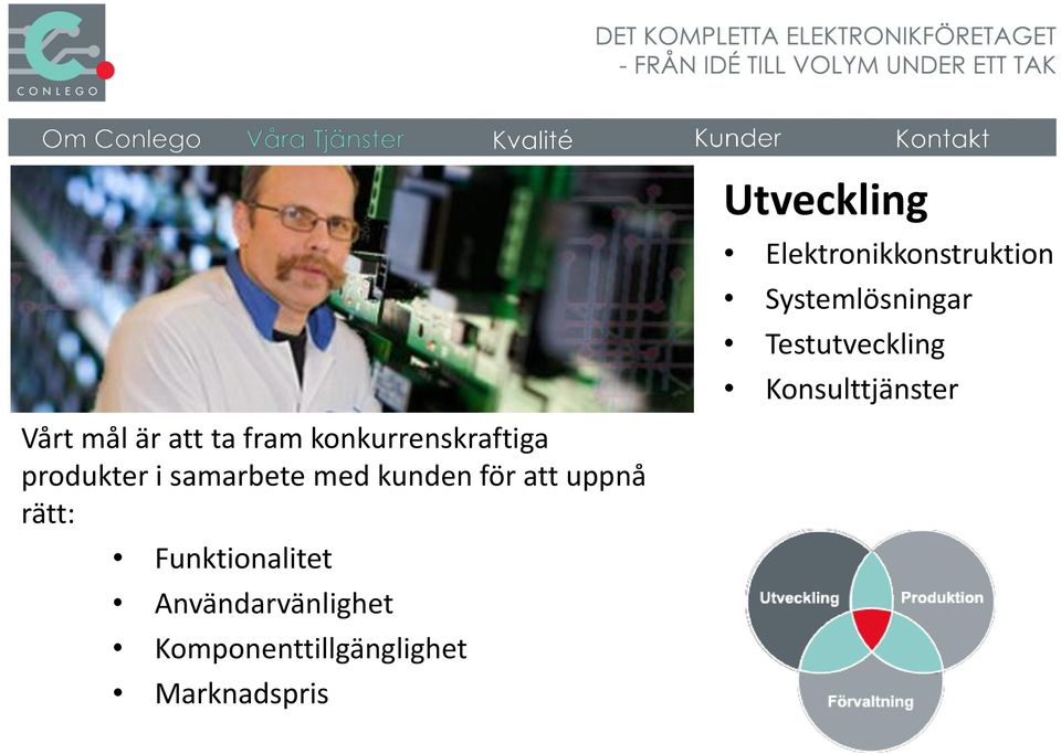 konkurrenskraftiga produkter i samarbete med kunden för att