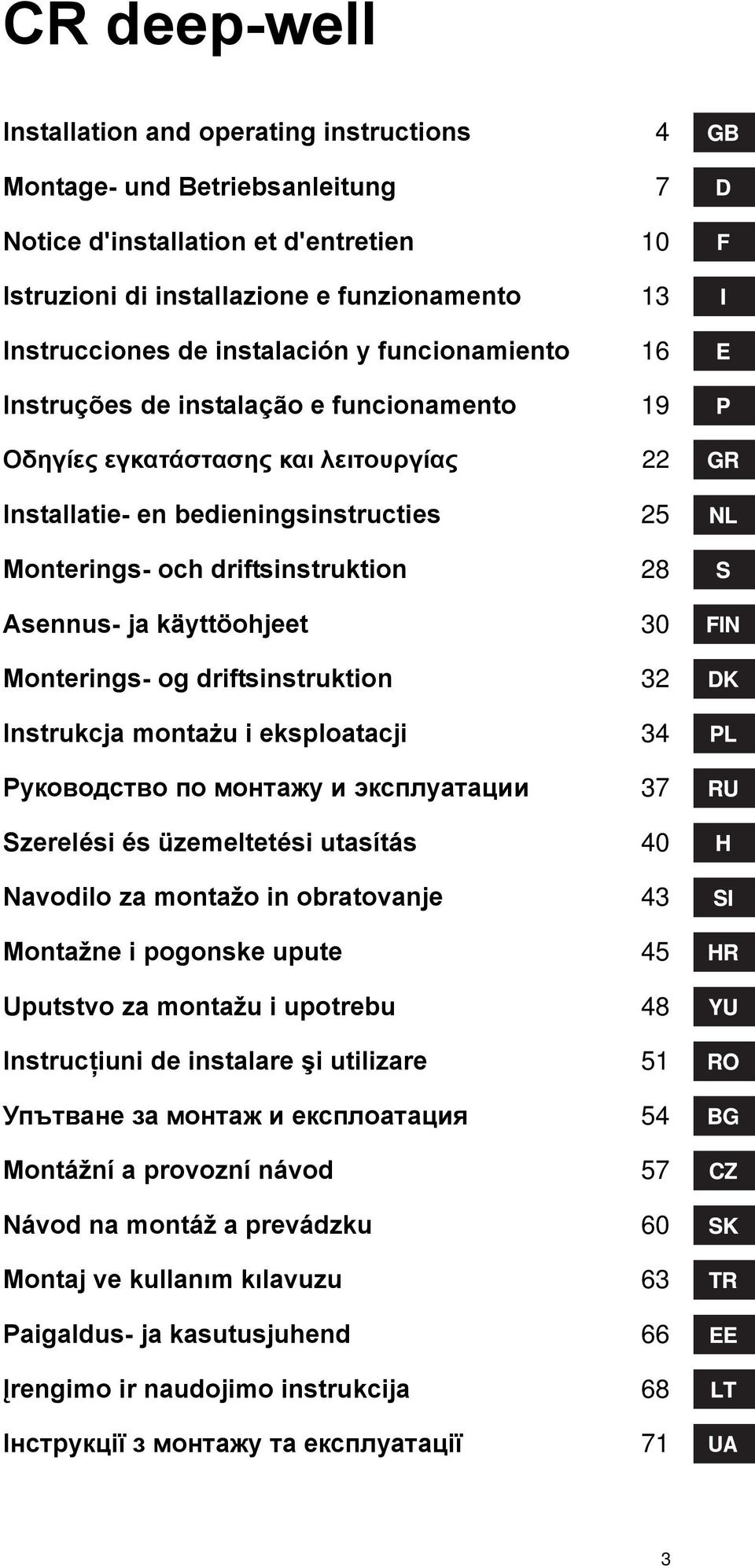 Asennus- ja käyttöohjeet 30 Monterings- og driftsinstruktion 32 Instrukcja montażu i eksploatacji 34 Руководство по монтажу и эксплуатации 37 Szerelési és üzemeltetési utasítás 40 Navodilo za montažo