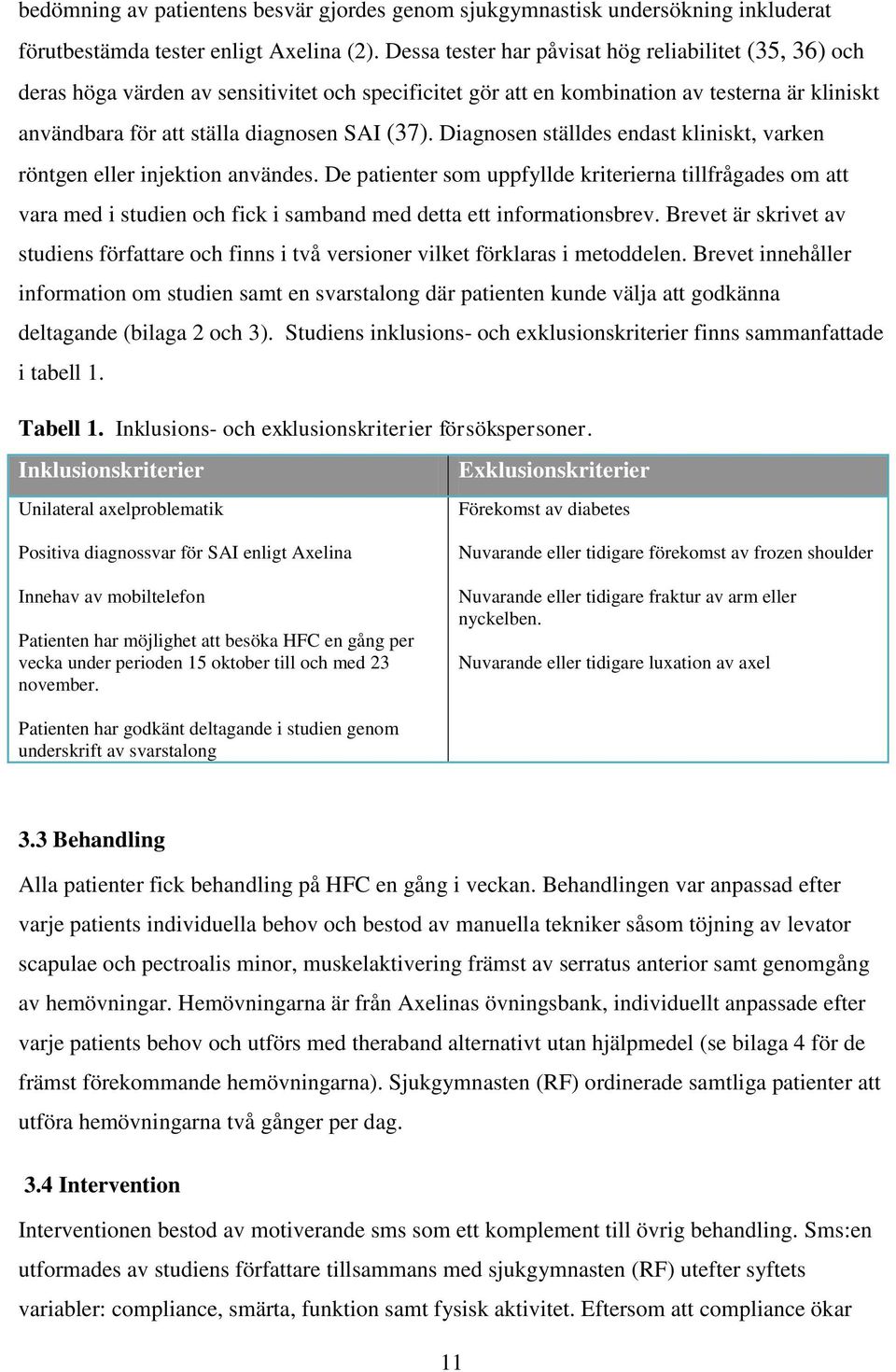 Diagnosen ställdes endast kliniskt, varken röntgen eller injektion användes.