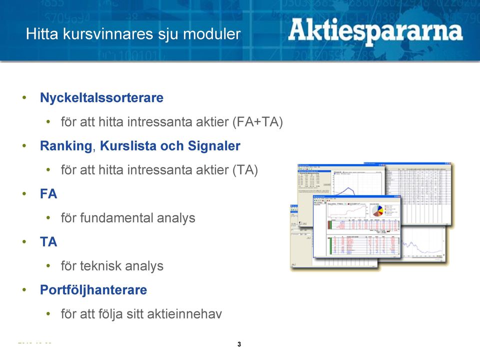 Kurslista och Signaler för att hitta intressanta aktier (TA) FA för