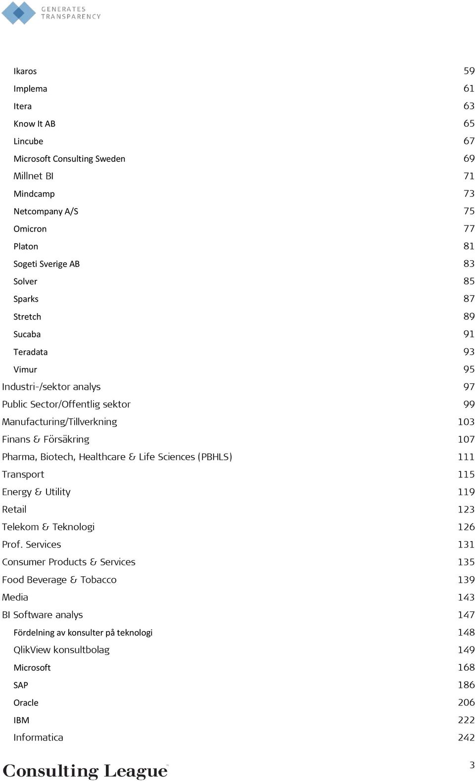 Biotech, Healthcare & Life Sciences (PBHLS) 111 Transport 115 Energy & Utility 119 Retail 123 Telekom & Teknologi 126 Prof.