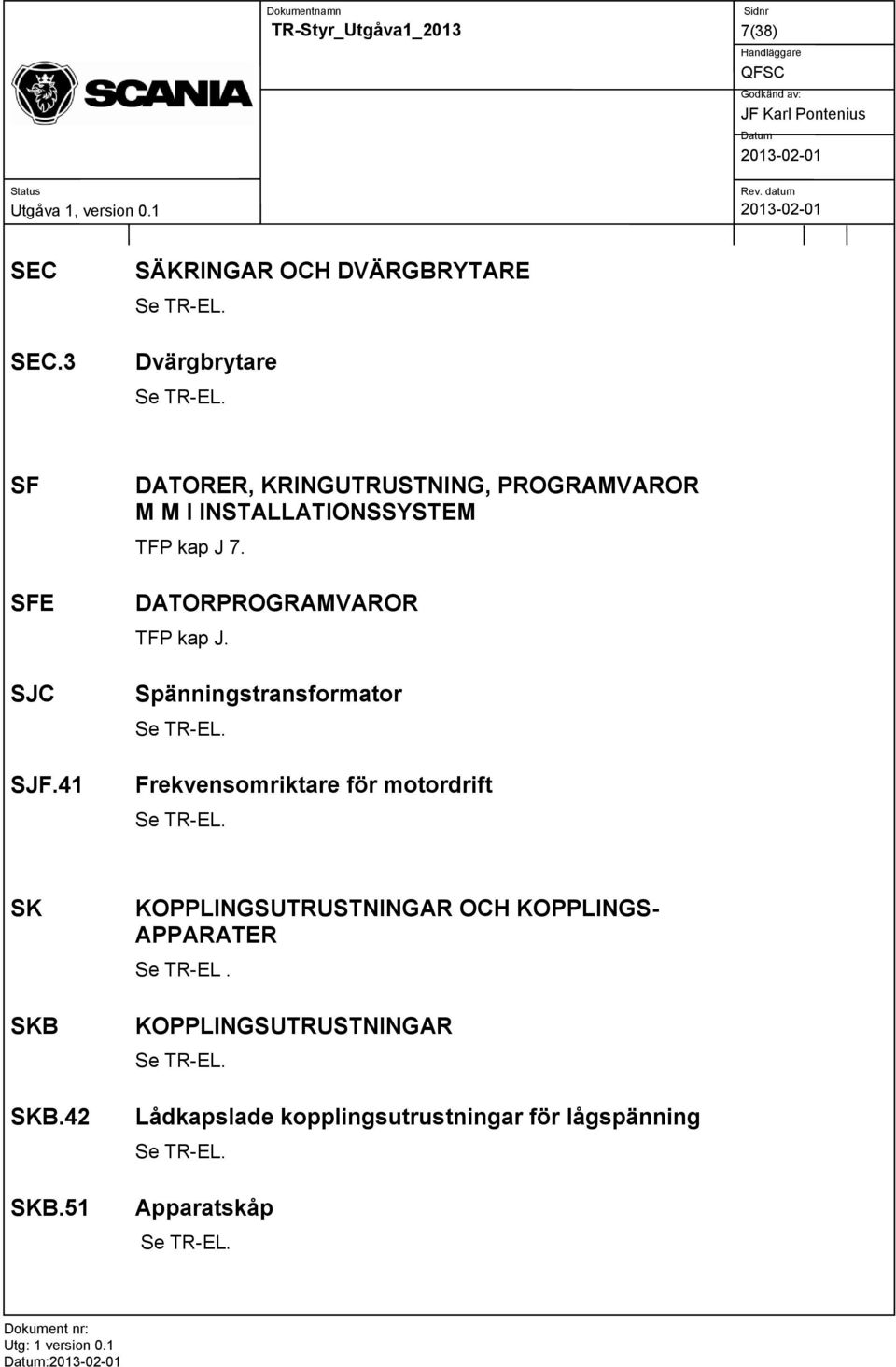 Spänningstransformator Se TR-EL. Frekvensomriktare för motordrift Se TR-EL. SK SKB SKB.42 SKB.