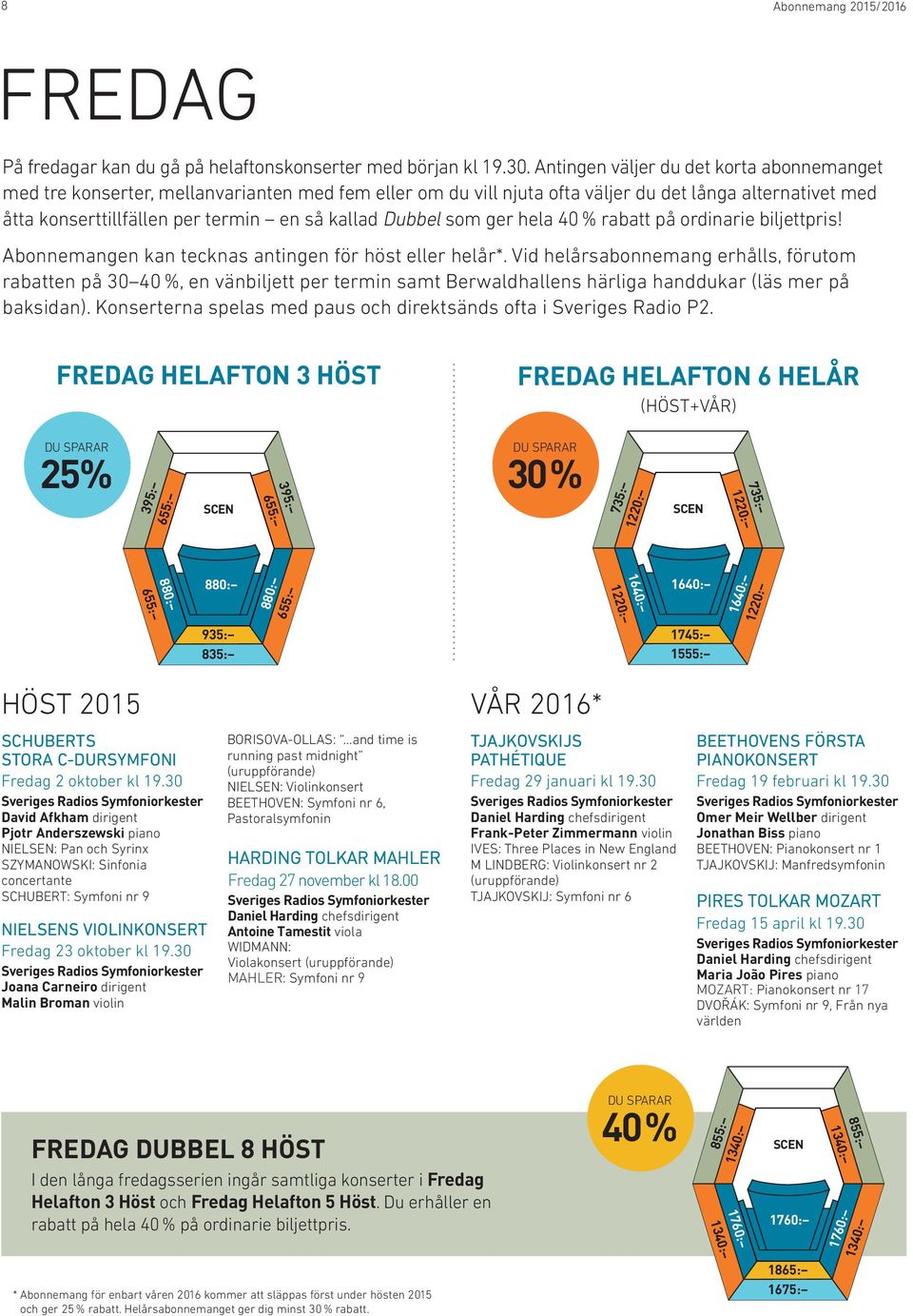 Dubbel som ger hela 40 % rabatt på ordinarie biljettpris! Abonnemangen kan tecknas antingen för höst eller helår*.