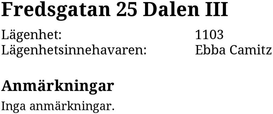 Lägenhetsinnehavaren: