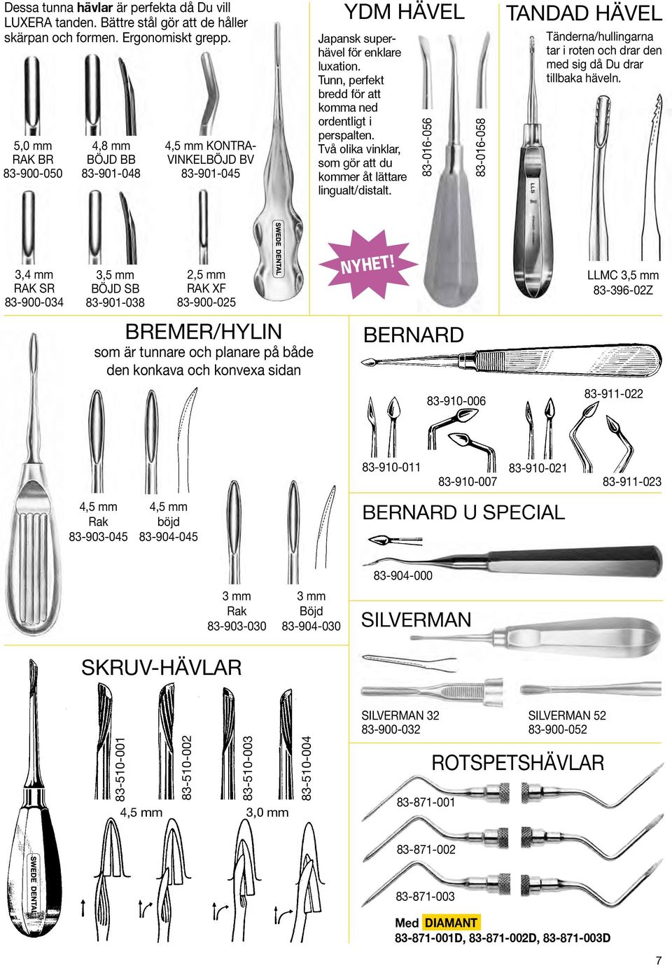 Tunn, perfekt bredd för att komma ned ordentligt i perspalten. Två olika vinklar, som gör att du kommer åt lättare lingualt/distalt.