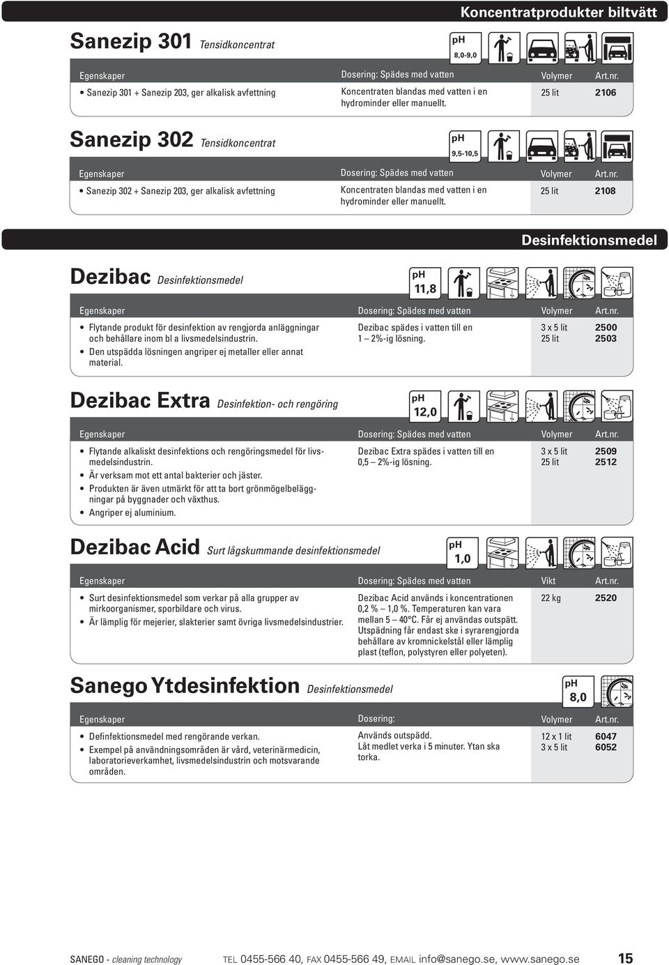 25 lit 2108 Desinfektionsmedel Dezibac Desinfektionsmedel Flytande produkt för desinfektion av rengjorda anläggningar och behållare inom bl a livsmedelsindustrin.