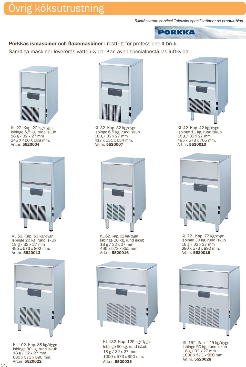 22 kg/dygn KL 32. Kap. 32 kg/dygn KL 42. Kap. 42 kg/dygn Isbinge 6,5 kg, rund iskub Isbinge 6,5 kg, rund iskub Isbinge 11 kg, rund iskub 18 g / 32 x 27 mm 18 g / 32 x 27 mm 18 g / 32 x 27 mm 345 X 460 X 588 mm.