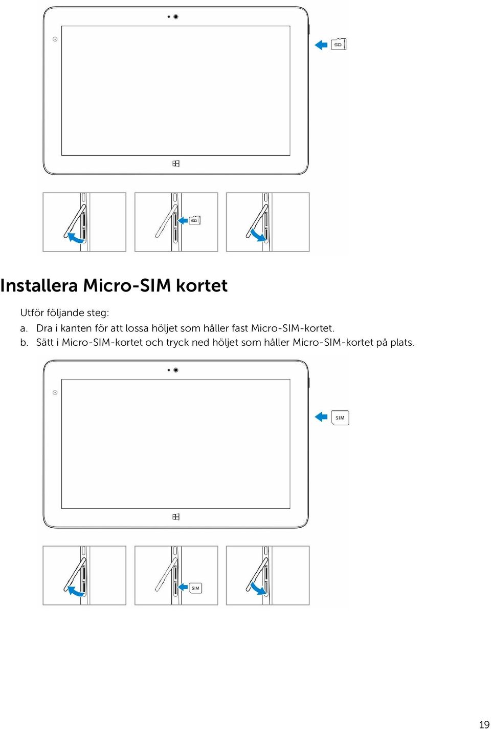 Micro-SIM-kortet. b.