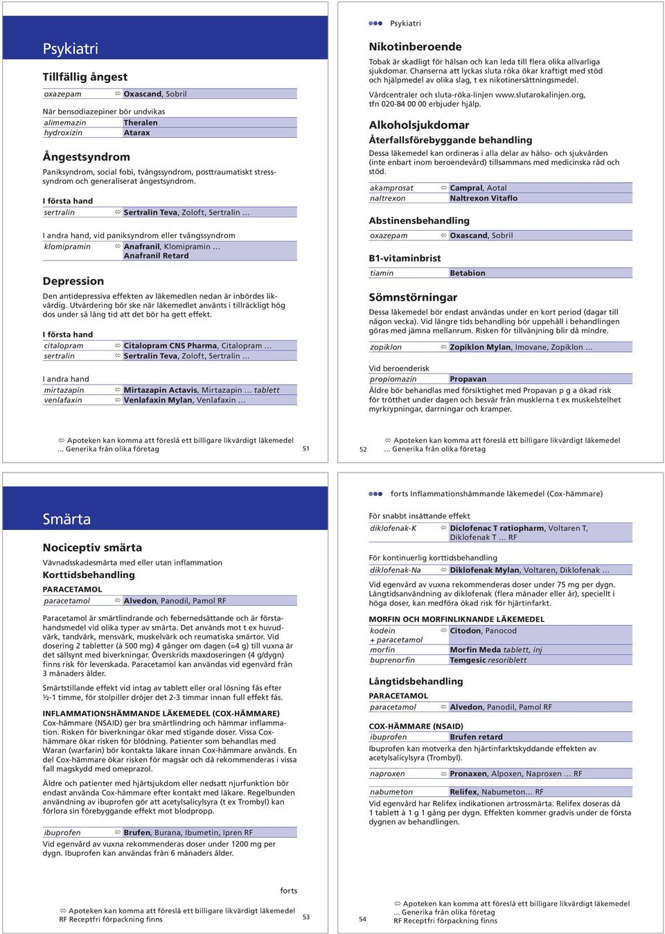 sertralin Sertralin Teva, Zoloft, Sertralin, vid paniksyndrom eller tvångssyndrom klomipramin Anafranil, Klomipramin Anafranil Retard Depression Den antidepressiva effekten av läkemedlen nedan är