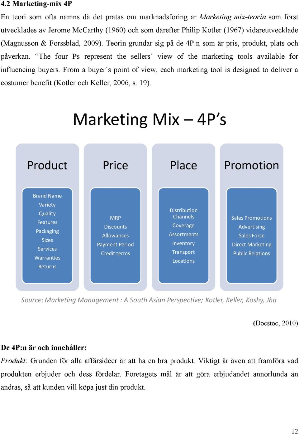 The four Ps represent the sellers view of the marketing tools available for influencing buyers.