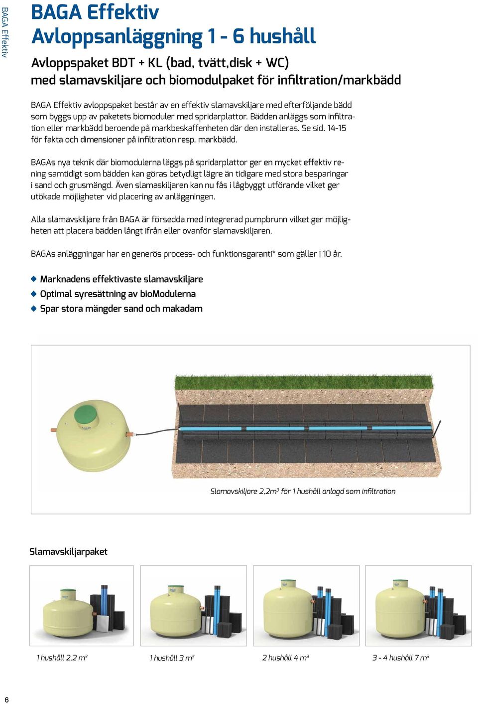 Bädden anläggs som infiltration eller markbädd 