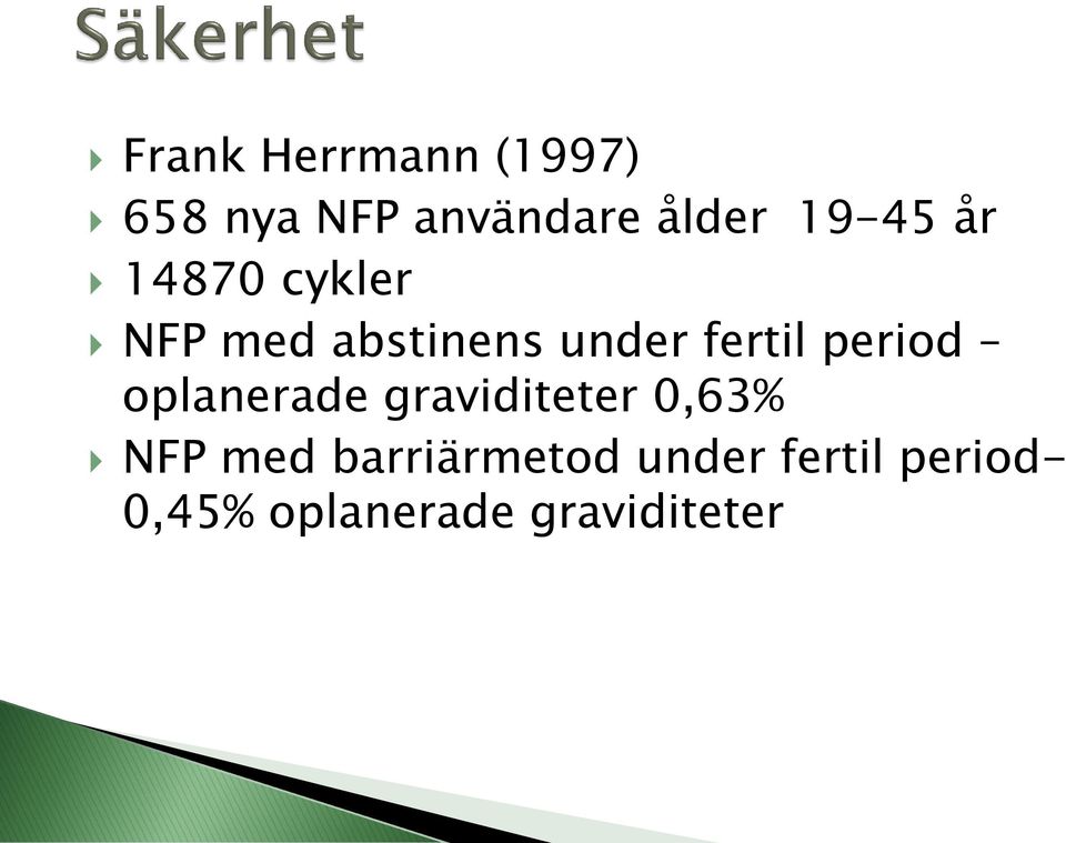 period oplanerade graviditeter 0,63% NFP med