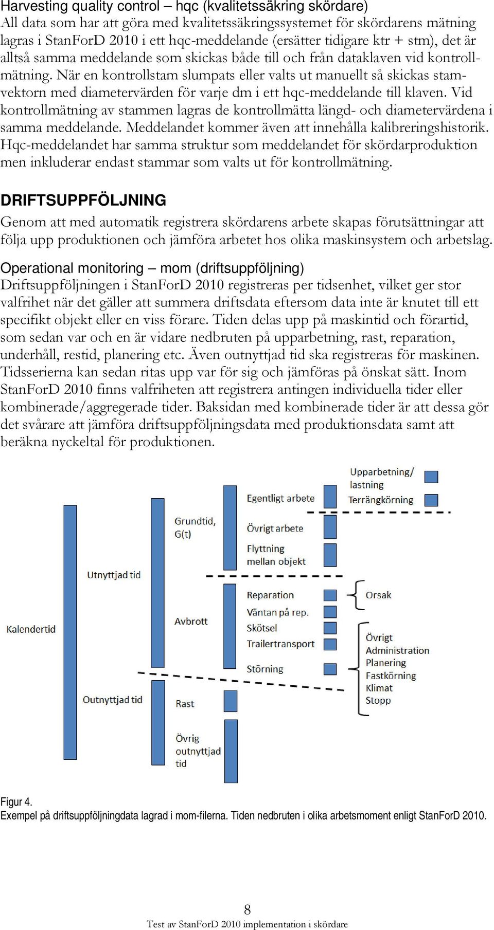 När en kontrollstam slumpats eller valts ut manuellt så skickas stamvektorn med diametervärden för varje dm i ett hqc-meddelande till klaven.