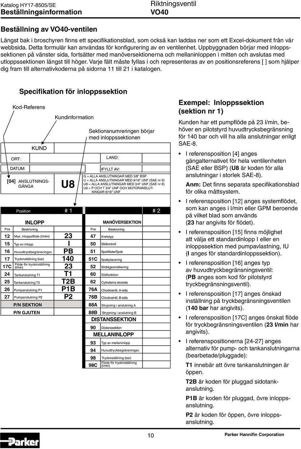 Uppbyggnaden börjar med inloppssektionen på vänster sida, fortsätter med manöversektionerna och mellaninloppen i mitten och avslutas med utloppssektionen längst till höger.