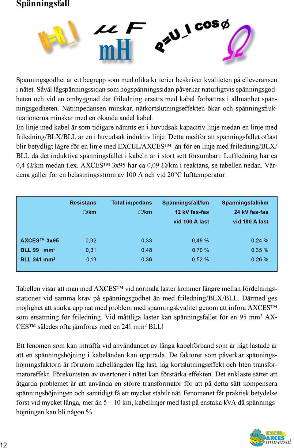 Nätimpedansen minskar, nätkortslutningseffekten ökar och spänningsfluktuationerna minskar med en ökande andel kabel.