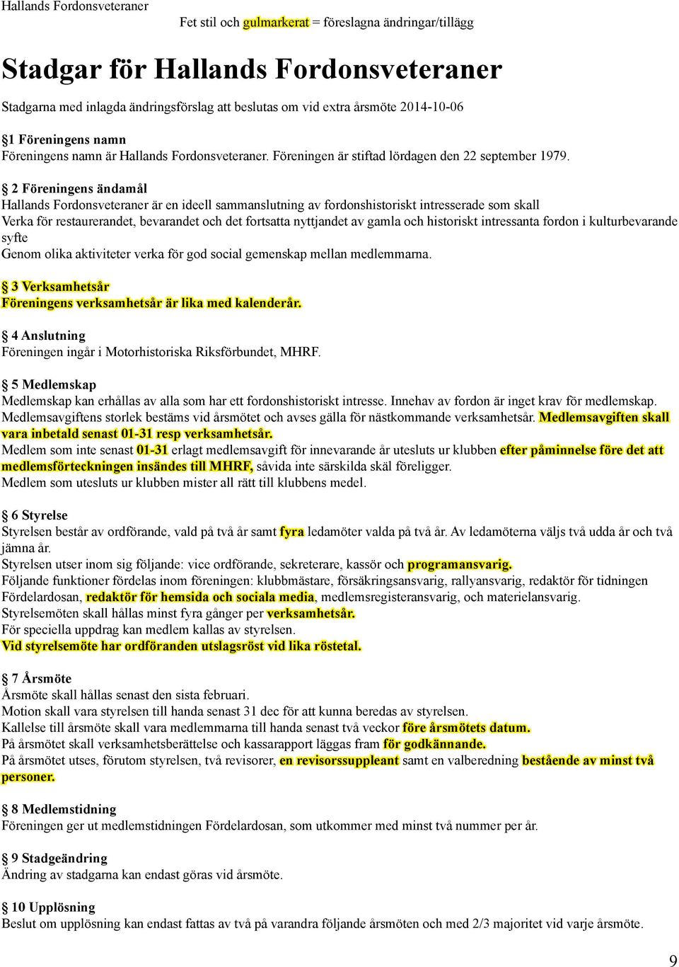 2 Föreningens ändamål Hallands Fordonsveteraner är en ideell sammanslutning av fordonshistoriskt intresserade som skall Verka för restaurerandet, bevarandet och det fortsatta nyttjandet av gamla och