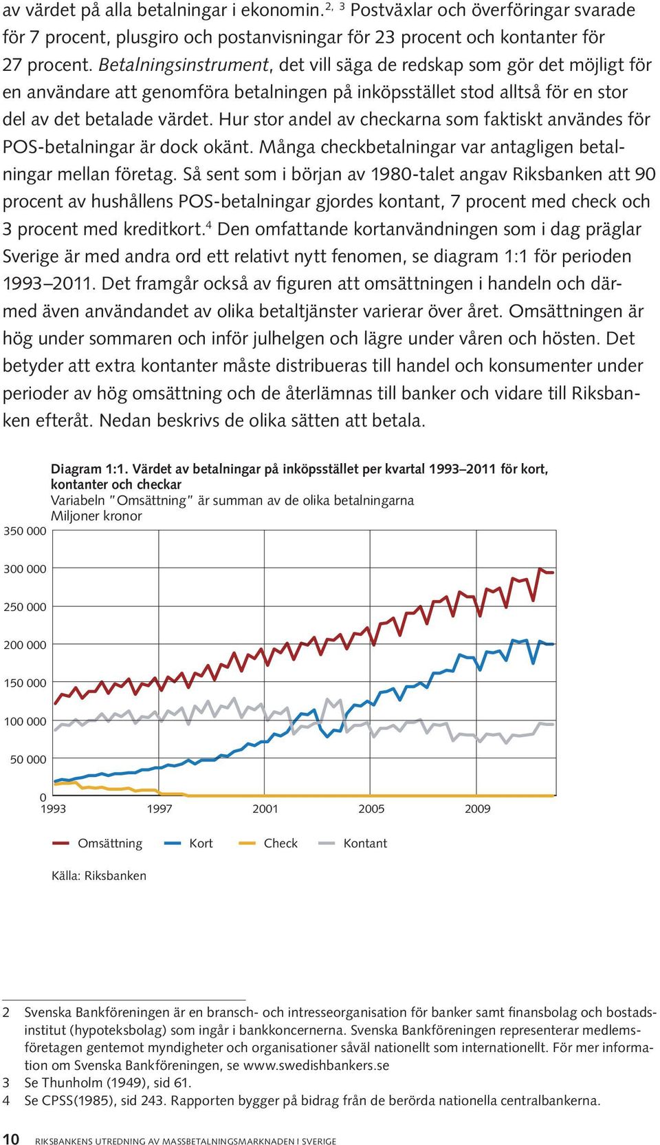 Hur stor andel av checkarna som faktiskt användes för POS-betalningar är dock okänt. Många checkbetalningar var antagligen betalningar mellan företag.