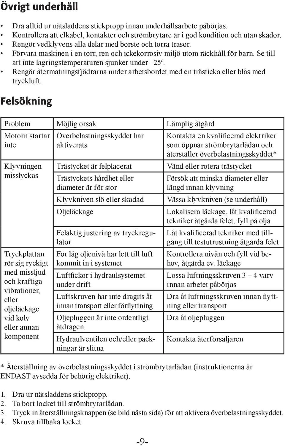 Rengör återmatningsfjädrarna under arbetsbordet med en trästicka eller blås med tryckluft.