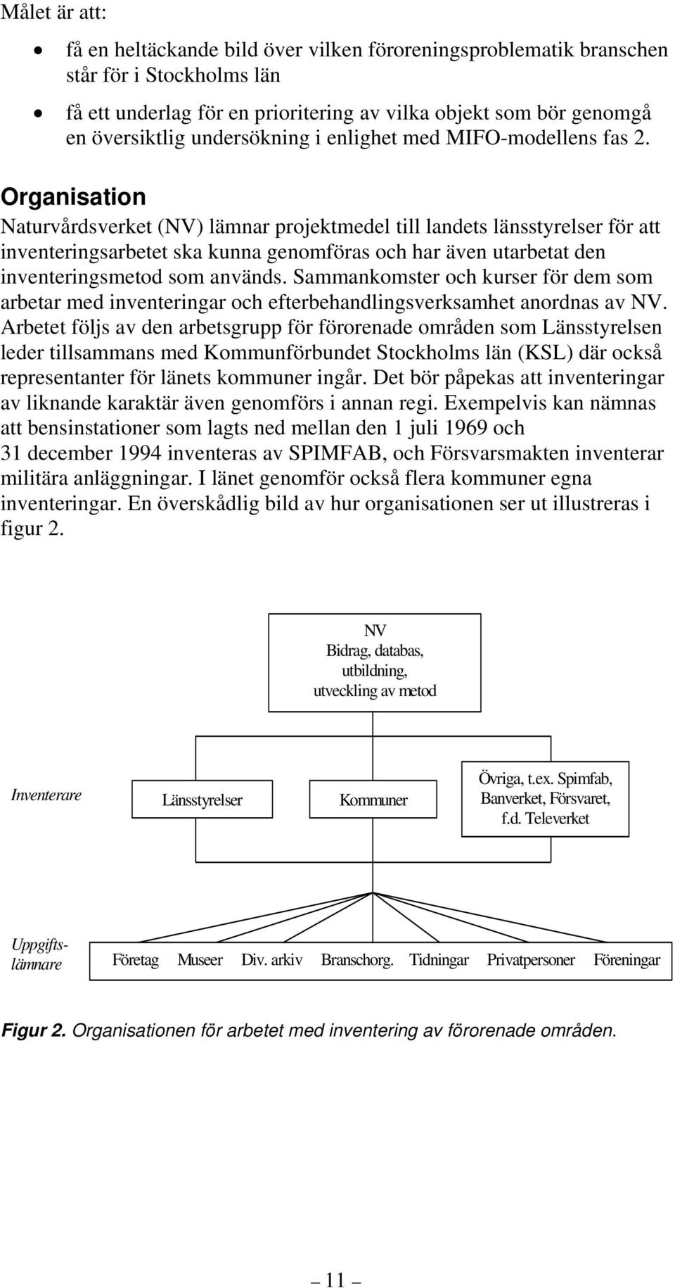 Organisation Naturvårdsverket (NV) lämnar projektmedel till landets länsstyrelser för att inventeringsarbetet ska kunna genomföras och har även utarbetat den inventeringsmetod som används.