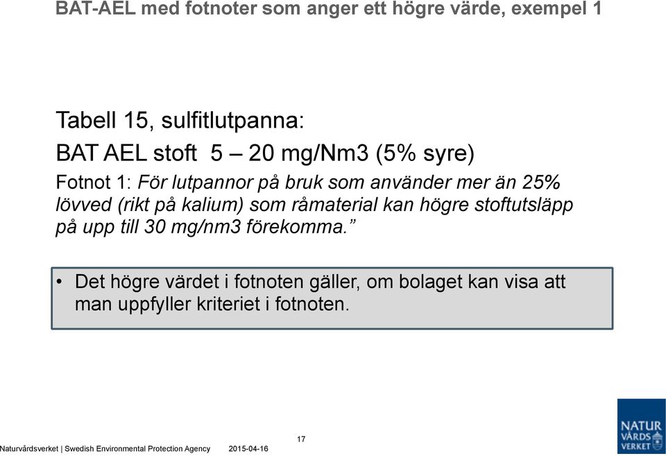 (rikt på kalium) som råmaterial kan högre stoftutsläpp på upp till 30 mg/nm3 förekomma.