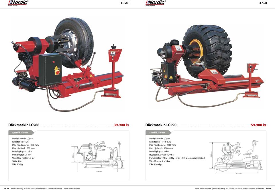 3-fas Vikt: 800kg Däckmaskin LC590