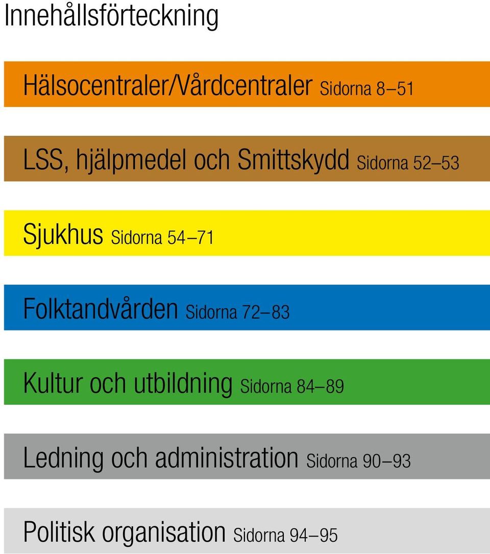 och utbildning Sidorna 84 89 Ledning och administration Sidorna 90 93 Politisk