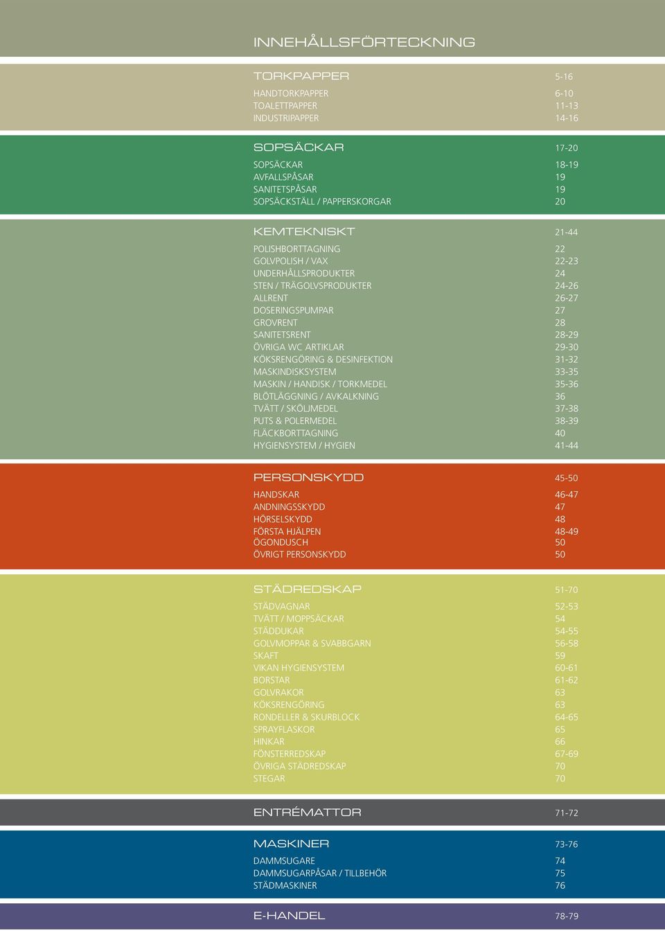 29-30 KÖKSRENGÖRING & DESINFEKTION 31-32 MASKINDISKSYSTEM 33-35 MASKIN / HANDISK / TORKMEDEL 35-36 BLÖTLÄGGNING / AVKALKNING 36 TVÄTT / SKÖLJMEDEL 37-38 PUTS & POLERMEDEL 38-39 FLÄCKBORTTAGNING 40