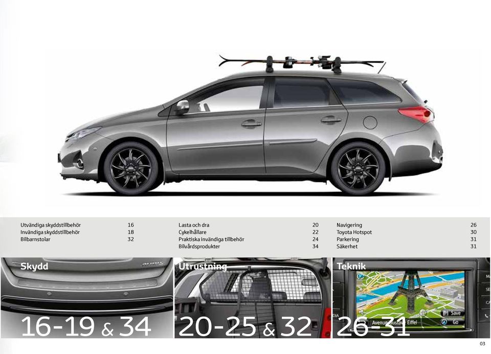 invändiga tillbehör 24 Bilvårdsprodukter 34 Navigering 26 Toyota