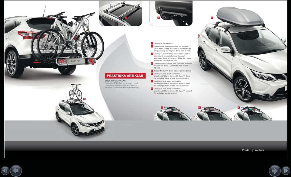 Cykelhållare på dragkoppling, för cyklar (finns som 7-stifts) Lastbågar, stål (79) (finns också som T-spår i aluminium) och cykelhållare Luxury, aluminium (finns också som hållare för cykel, endast