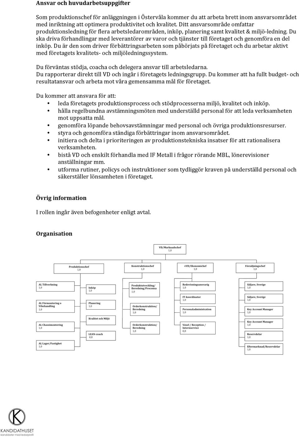 Du ska driva förhandlingar med leverantörer av varor och tjänster till företaget och genomföra en del inköp.