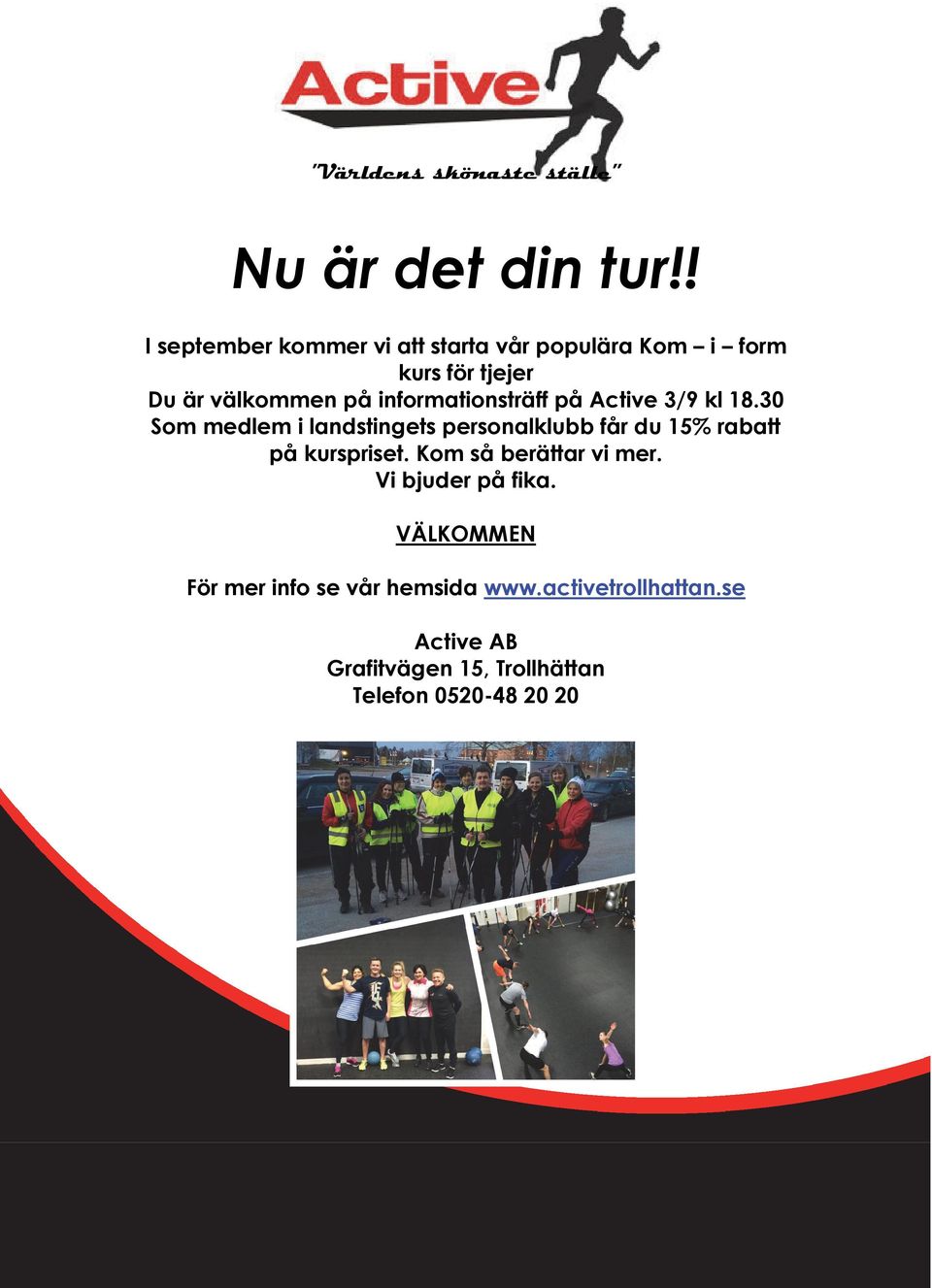 informationsträff på Active 3/9 kl 18.