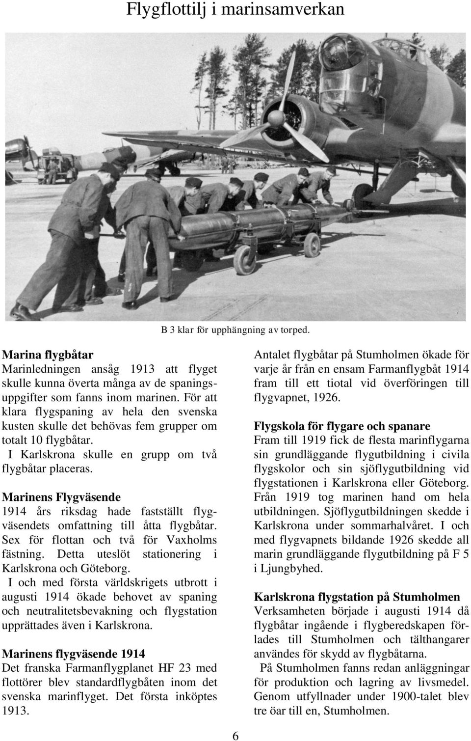 Marinens Flygväsende 1914 års riksdag hade fastställt flygväsendets omfattning till åtta flygbåtar. Sex för flottan och två för Vaxholms fästning. Detta uteslöt stationering i Karlskrona och Göteborg.