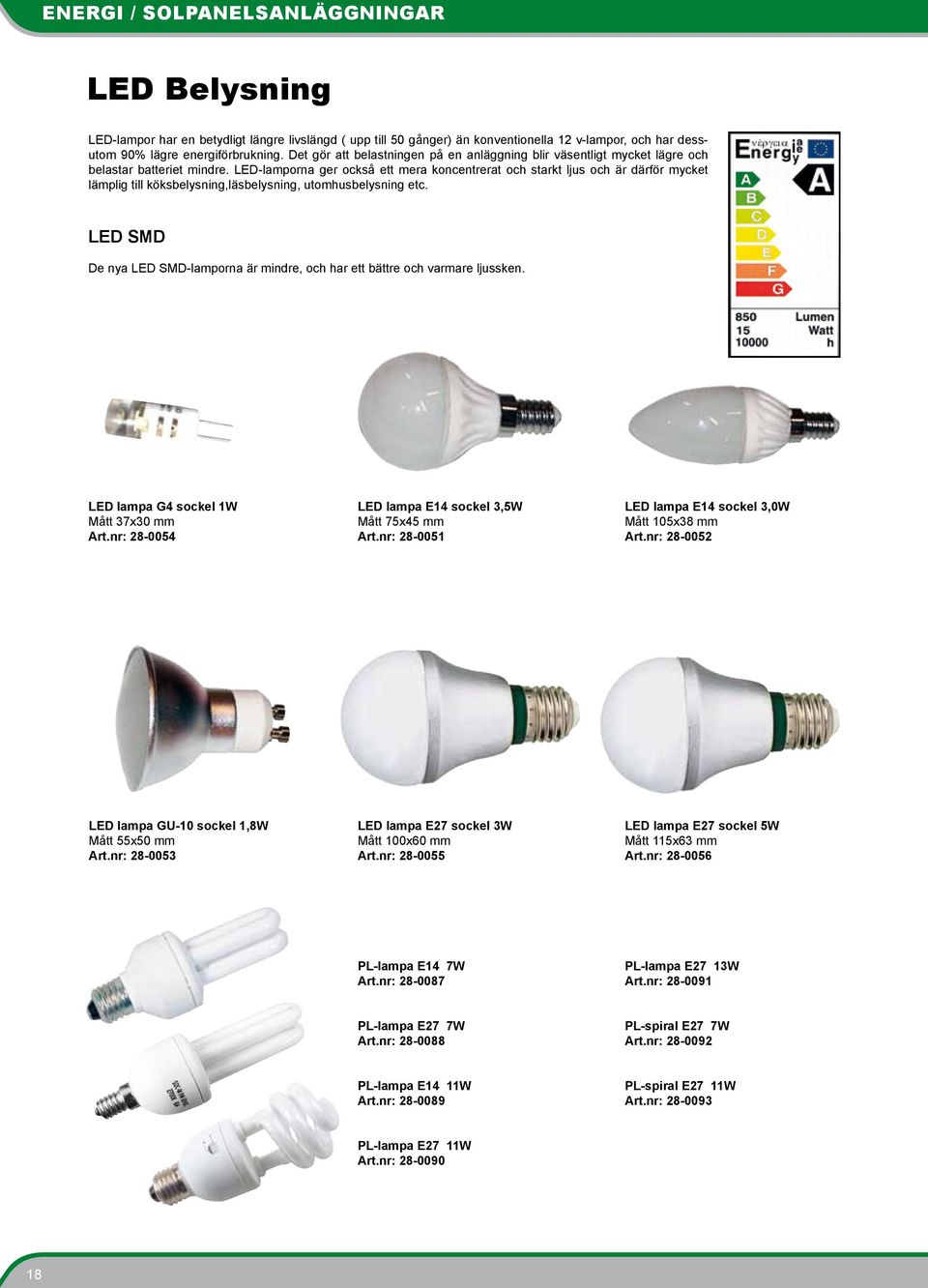 LED-lamporna ger också ett mera koncentrerat och starkt ljus och är därför mycket lämplig till köksbelysning,läsbelysning, utomhusbelysning etc.
