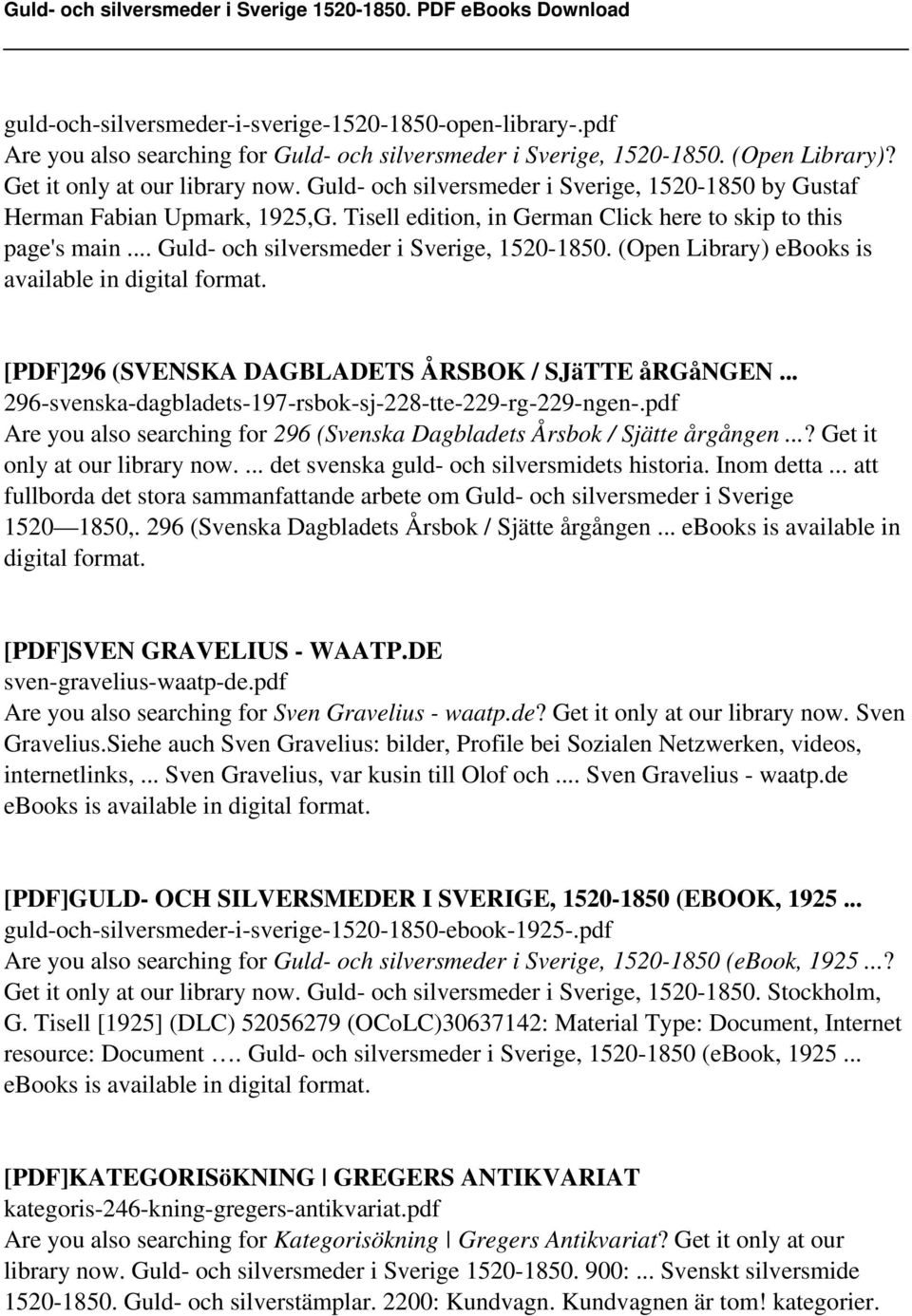 (Open Library) ebooks is [PDF]296 (SVENSKA DAGBLADETS ÅRSBOK / SJäTTE årgången... 296-svenska-dagbladets-197-rsbok-sj-228-tte-229-rg-229-ngen-.