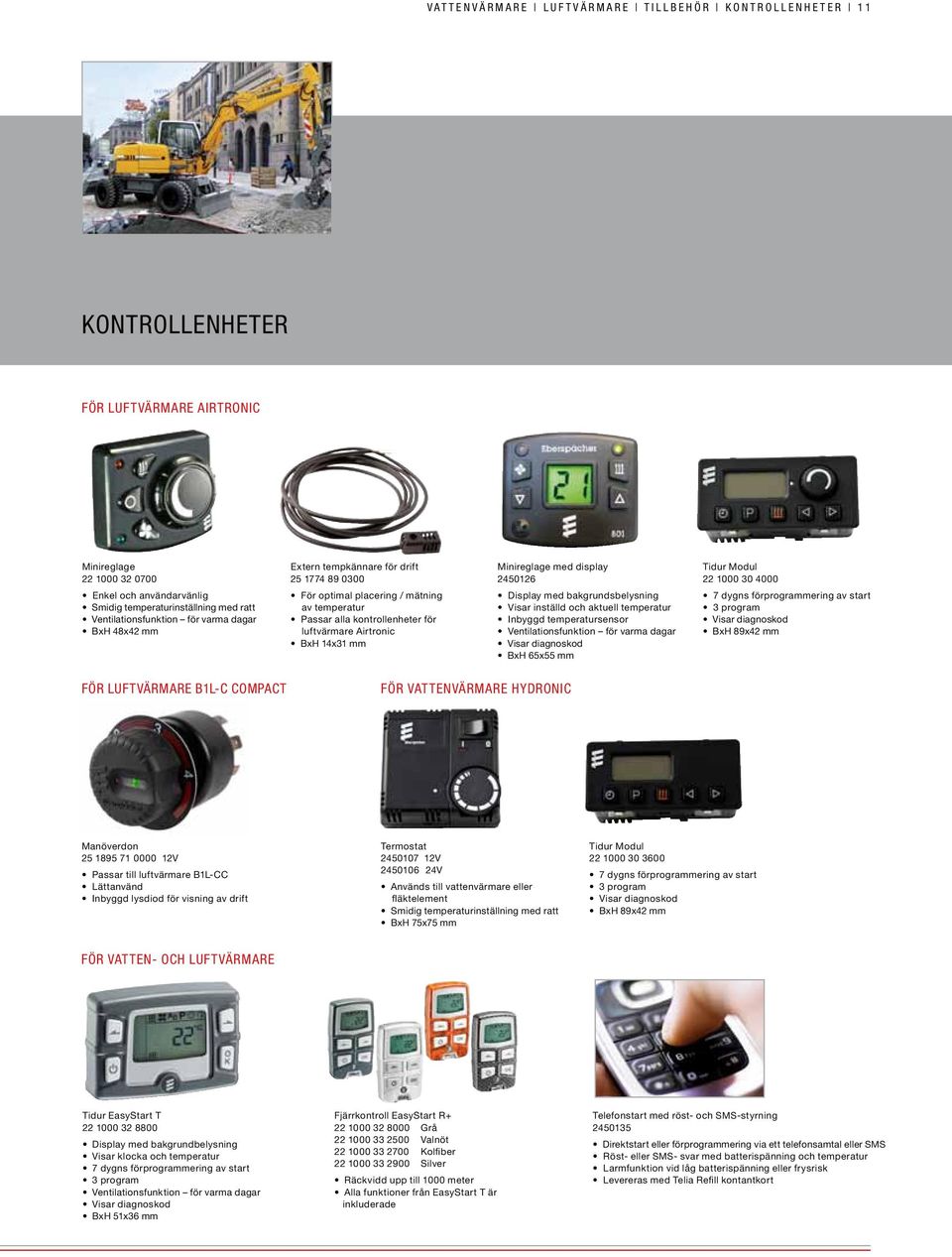 kontrollenheter för luftvärmare Airtronic BxH 14x31 mm Minireglage med display 2450126 Display med bakgrundsbelysning Visar inställd och aktuell temperatur Inbyggd temperatursensor