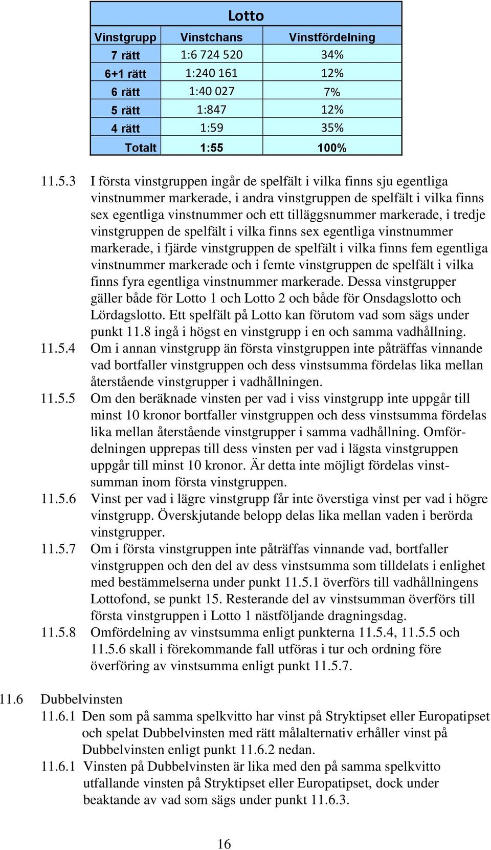 rätt 1:847 12% 4 rätt 1:59