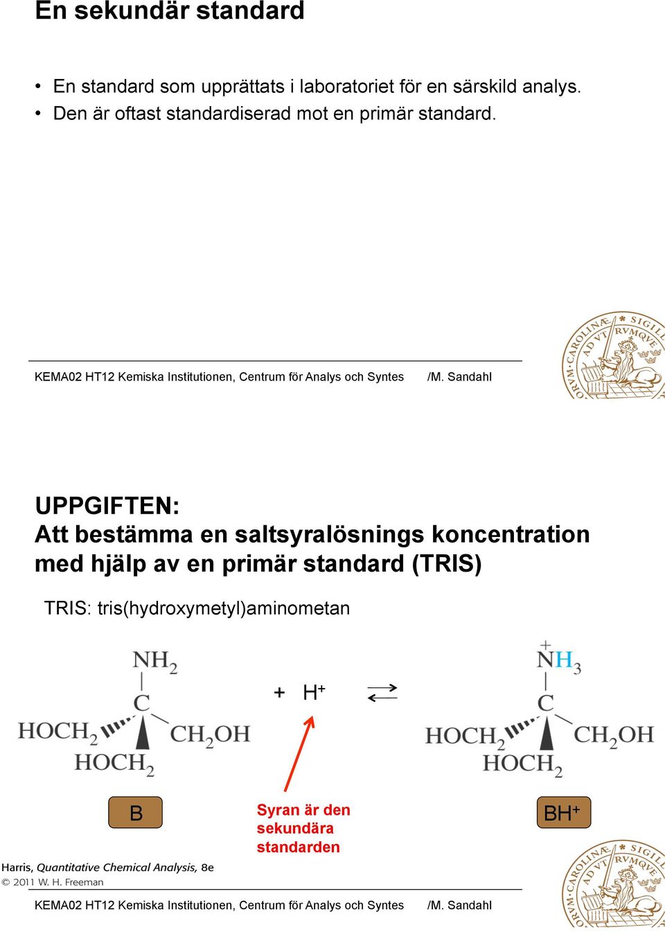 UPPGIFTEN: Att bestämma en saltsyralösnings koncentration med hjälp av en