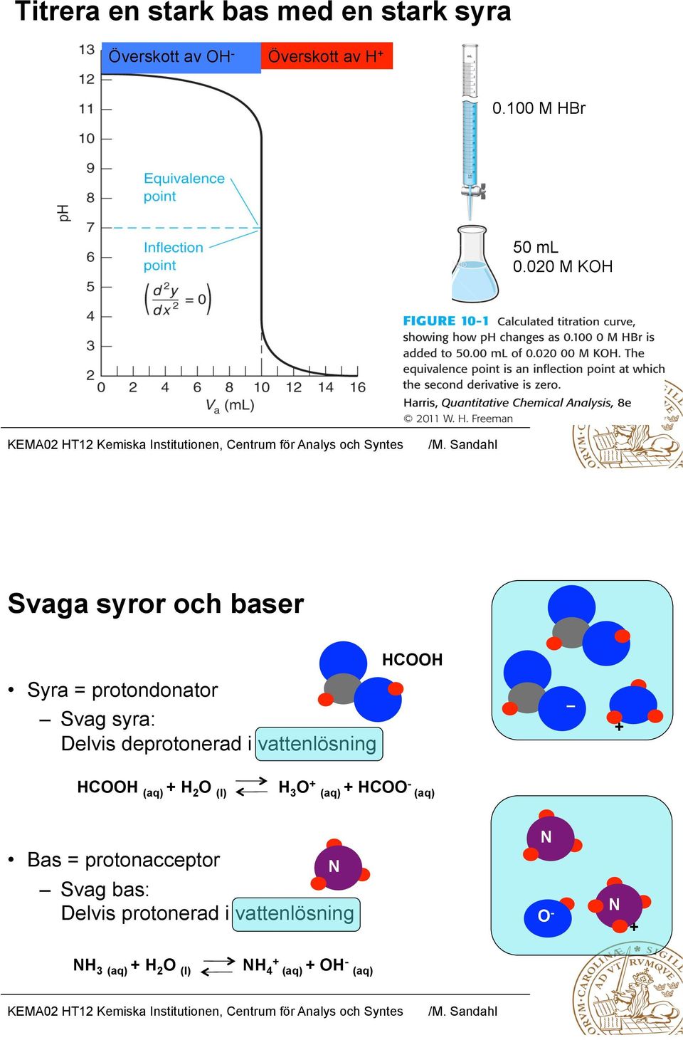 vattenlösning HCOOH _ + HCOOH (aq) + H 2 O (l) H 3 O + (aq) + HCOO - (aq) Bas =