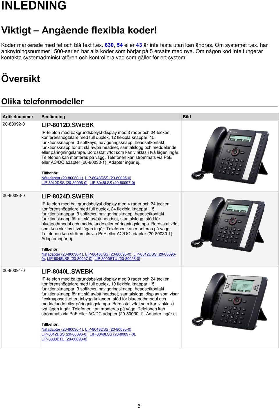 SWEBK IP-telefon med bakgrundsbelyst display med 3 rader och 24 tecken, konferenshögtalare med full duplex, 12 flexibla knappar, 15 funktionsknappar, 3 softkeys, navigeringsknapp, headsetkontakt,