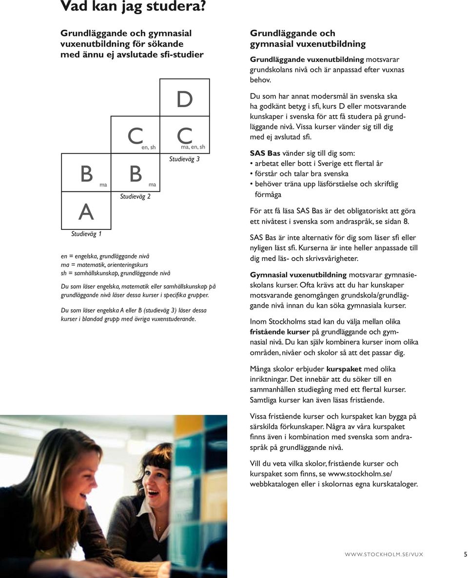 sh = samhällskunskap, grundläggande nivå Du som läser engelska, matematik eller samhällskunskap på grundläggande nivå läser dessa kurser i specifika grupper.