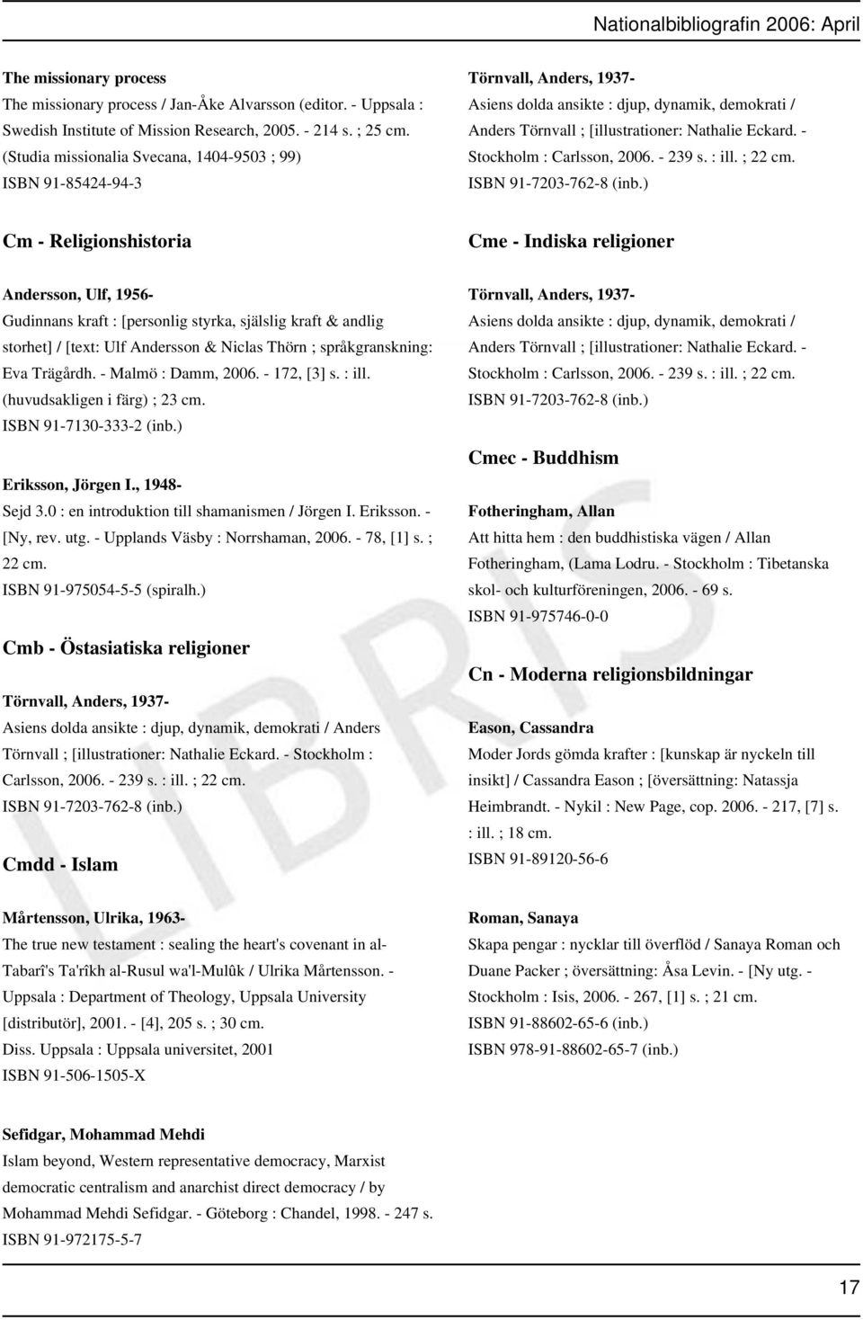 - Stockholm : Carlsson, 2006. - 239 s. : ill. ; 22 cm. ISBN 91-7203-762-8 (inb.