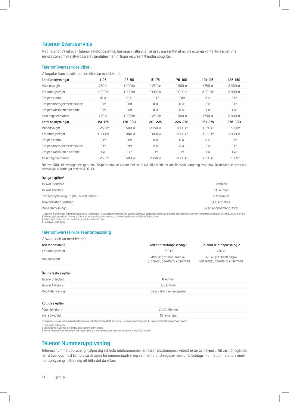 Telenor Svarsservice Växel Vi kopplar fram till sökt person eller tar meddelande.