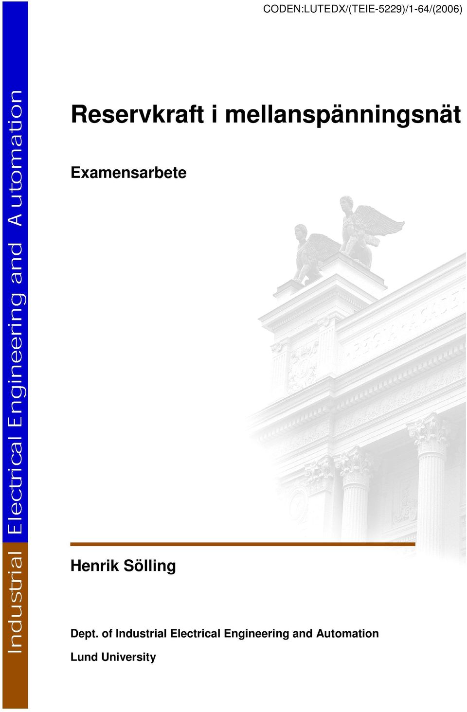 mellanspänningsnät Examensarbete Henrik Sölling Dept.