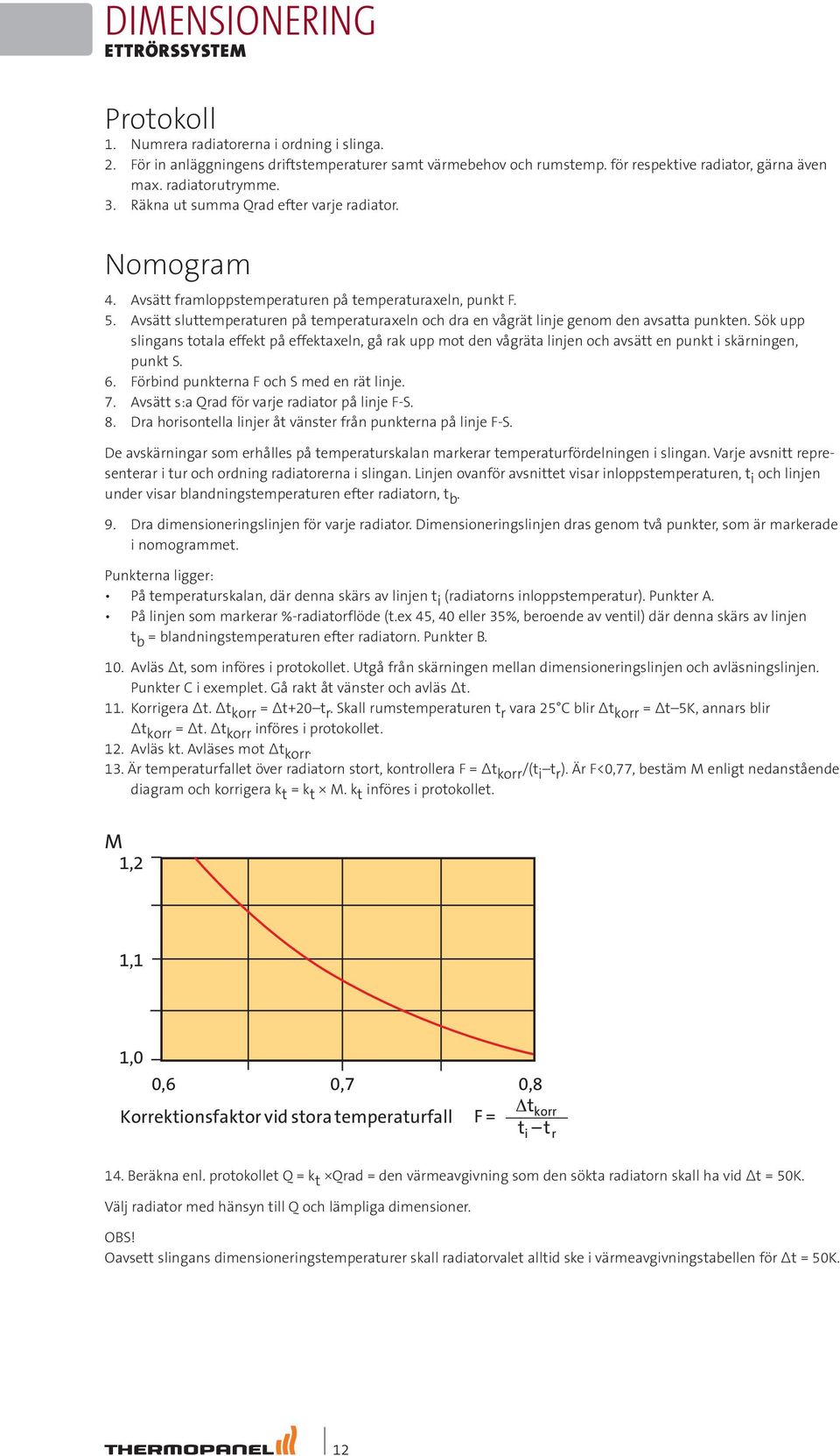 Avsätt sluttemperaturen på temperaturaxeln och dra en vågrät linje genom den avsatta punkten.